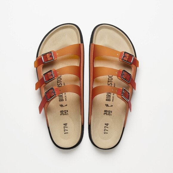 Birkenstock 1774 Florida PVC Slides in VIbrant Orange - Picture 2 of 8